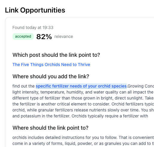 Ghostrefs dashboard showing SEO analysis and recommendations
